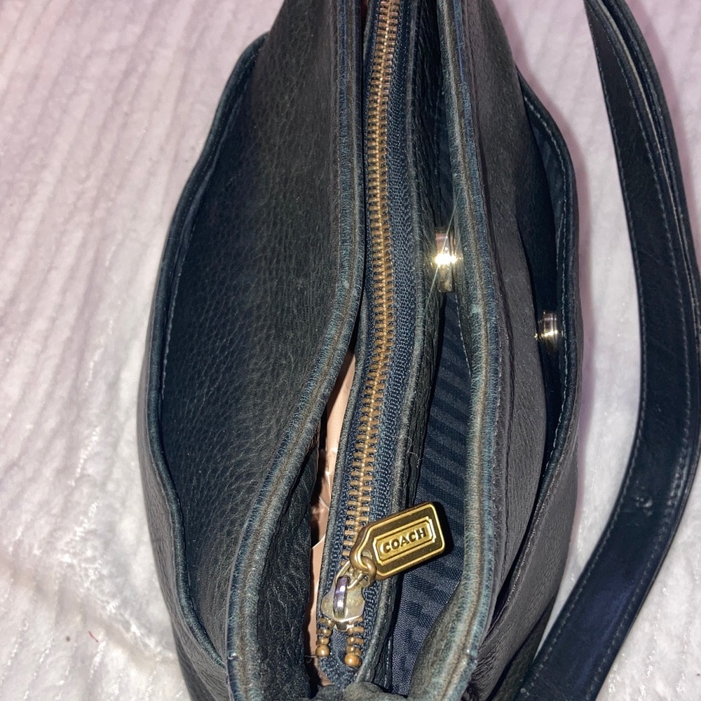 Coach VINTAGE 90’s Black pebbled Leather Shoulder Bag No-4924 NO CALLOUTS - Picture 6 of 13